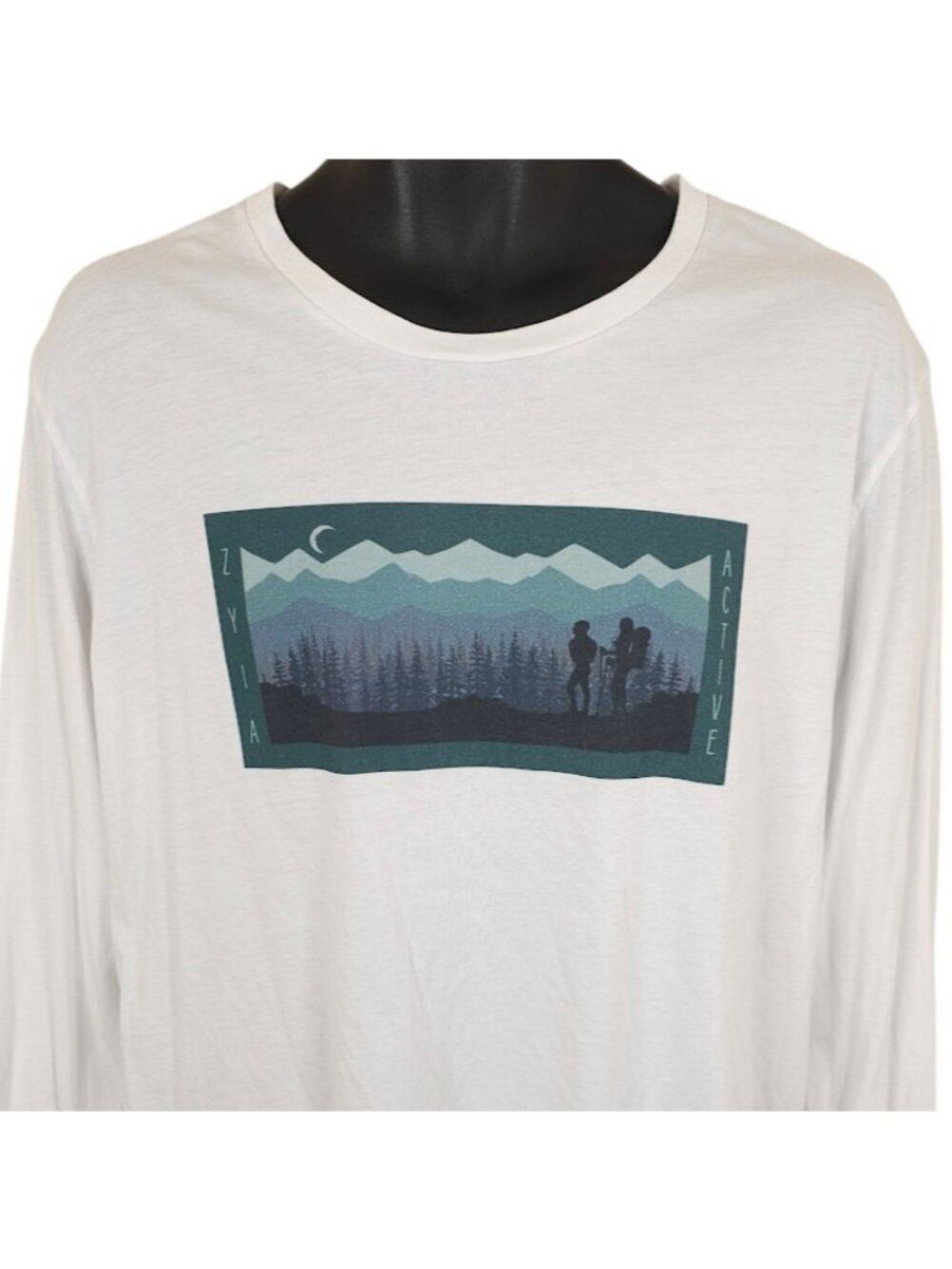 Zyia Active T Shirt Mens Size XL White Backpacking Hiking Outdoors Wilderness